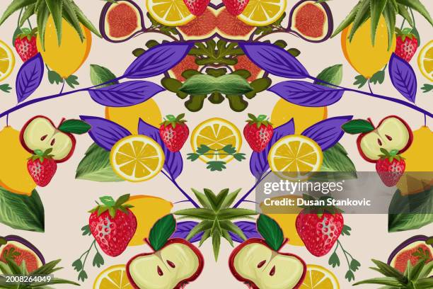 healthy diet - apple half stock illustrations