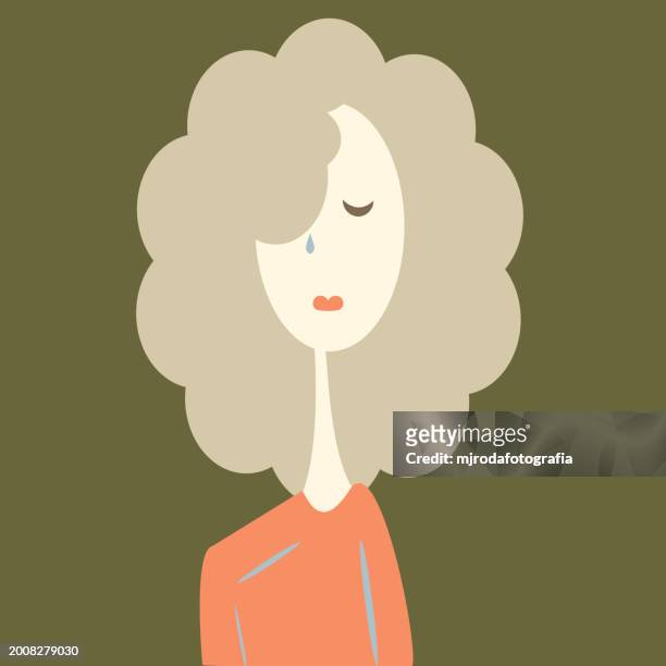 crying woman illustration - cry baby cartoon stock pictures, royalty-free photos & images