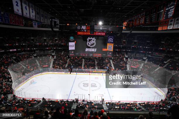 General view of the Wells Fargo Center prior to the game between the Arizona Coyotes and Philadelphia Flyers on February 12, 2024 in Philadelphia,...
