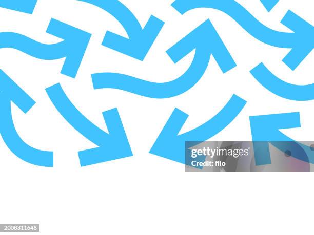 arrow abstract pointing downward blue background - chevron background stock illustrations