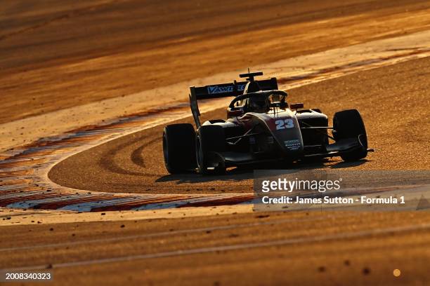 Christian Mansell of Australia and ART Grand Prix drives on track during day three of Formula 3 Testing at Bahrain International Circuit on February...