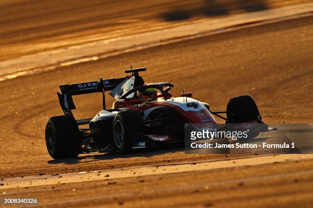 Leonardo Fornaroli of Italy and Trident drives on track during day three of Formula 3 Testing at Bahrain International Circuit on February 13, 2024...