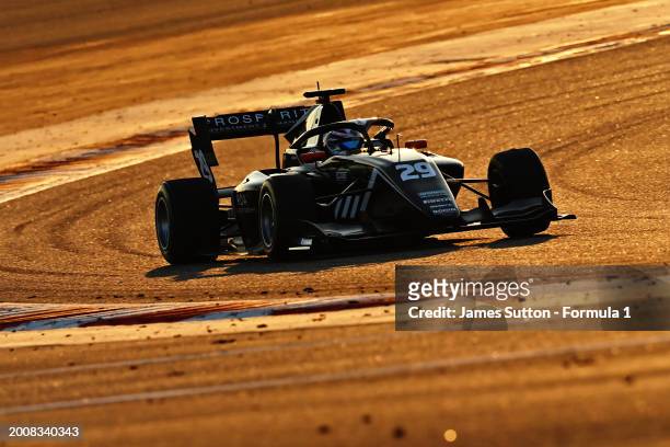 Callum Voisin of Great Britain and Rodin Motorsport drives on track during day three of Formula 3 Testing at Bahrain International Circuit on...