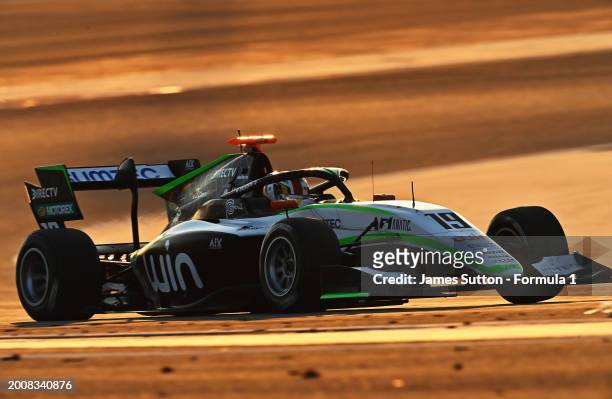 Matias Zagazeta of Peru and Jenzer Motorsport drives on track during day three of Formula 3 Testing at Bahrain International Circuit on February 13,...