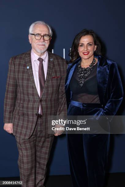 Brian Cox and Nicole Ansari attend the dunhill & BSBP pre-BAFTA filmmakers dinner and party at dunhill Bourdon House on February 13, 2024 in London,...