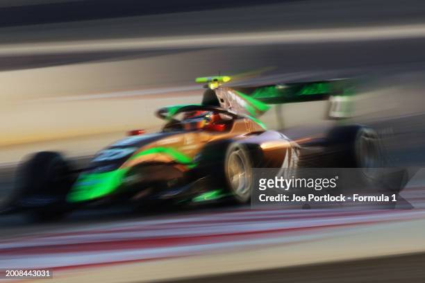 Nikita Bedrin of Italy and PHM AIX Racing drives on track during day three of Formula 3 Testing at Bahrain International Circuit on February 13, 2024...