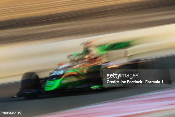 Joshua Dufek of Austria and PHM AIX Racing drives on track during day three of Formula 3 Testing at Bahrain International Circuit on February 13,...