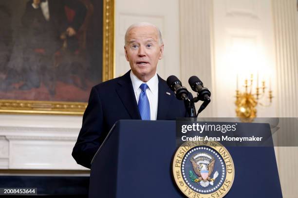 President Joe Biden speaks on the Senate's recent passage of the National Security Supplemental Bill, which provides military aid to Ukraine, Israel...