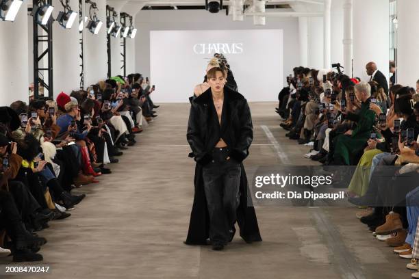 Shownu walks the runway wearing CHARMS at the Concept Korea fashion show during New York Fashion Week: The Shows at Starrett-Lehigh Building on...
