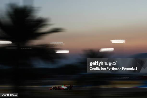 Oliver Bearman of Great Britain and PREMA Racing drives on track during day three of Formula 2 Testing at Bahrain International Circuit on February...