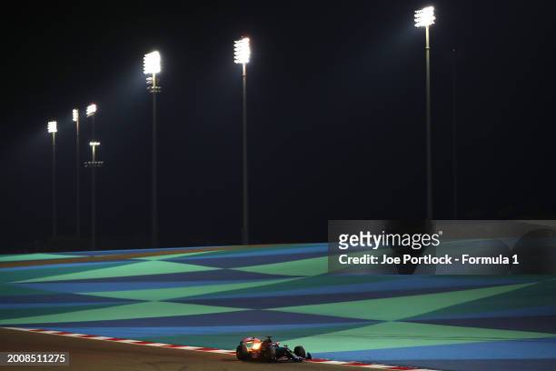 Victor Martins of France and ART Grand Prix drives on track during day three of Formula 2 Testing at Bahrain International Circuit on February 13,...