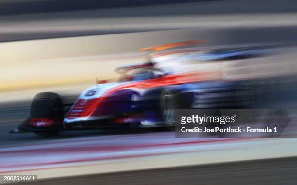 Santiago Ramos of Mexico and Trident drives on track during day three of Formula 3 Testing at Bahrain International Circuit on February 13, 2024 in...
