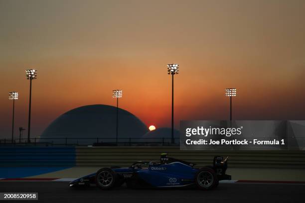 Franco Colapinto of Argentina and MP Motorsport drives on track during day three of Formula 2 Testing at Bahrain International Circuit on February...