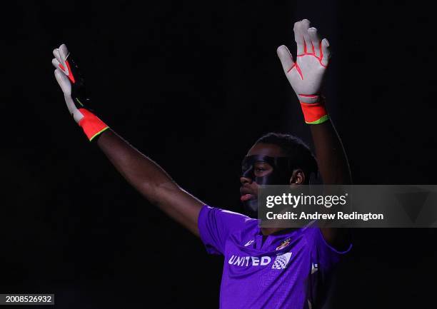 Arthur Okonkwo of Wrexham is pictured wearing a protective face mask during the Sky Bet League Two match between Sutton United and Wrexham at VBS...