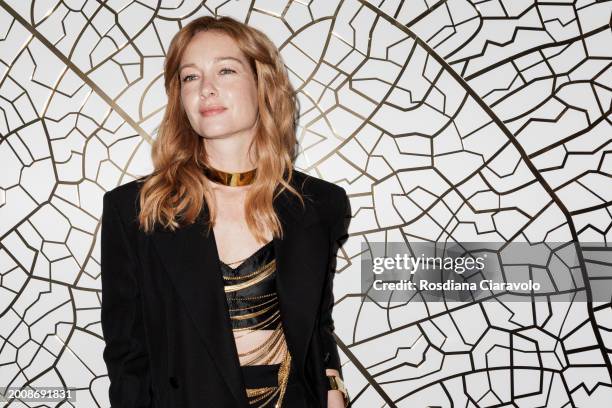 Cristiana Capotondi attends the photocall for Pantene "The Golden Era Night" at Palazzo Serbelloni on February 13, 2024 in Milan, Italy.