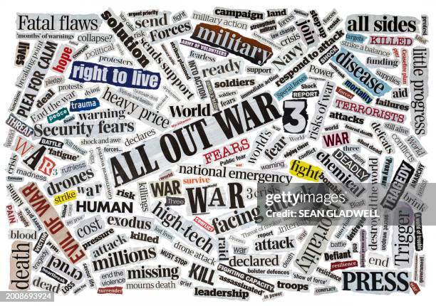 war news - newspaper cutting stock pictures, royalty-free photos & images