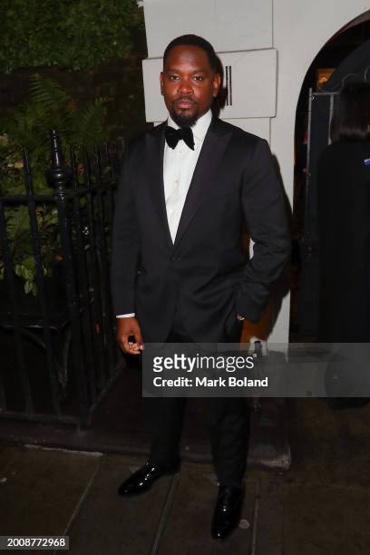 Aml Ameen attends the dunhill & BSBP pre-BAFTA filmmakers dinner and party at dunhill Bourdon House on February 13, 2024 in London, England.