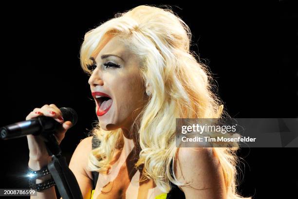 Gwen Stefani of No Doubt performs during Neil Young's 23rd Annual Bridge Benefit at Shoreline Amphitheatre on October 24, 2009 in Mountain View,...