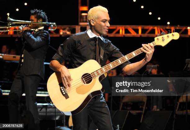 Tony Kanal of No Doubt performs during Neil Young's 23rd Annual Bridge Benefit at Shoreline Amphitheatre on October 24, 2009 in Mountain View,...