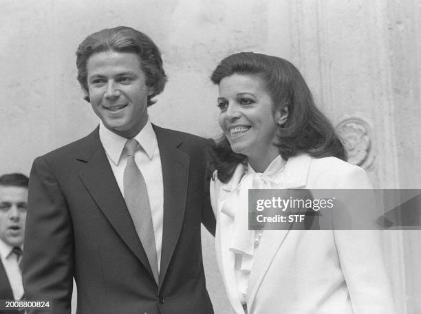 Photo dated 17 March 84 of wedding of Christina Onassis with Thierry Roussel at Paris.