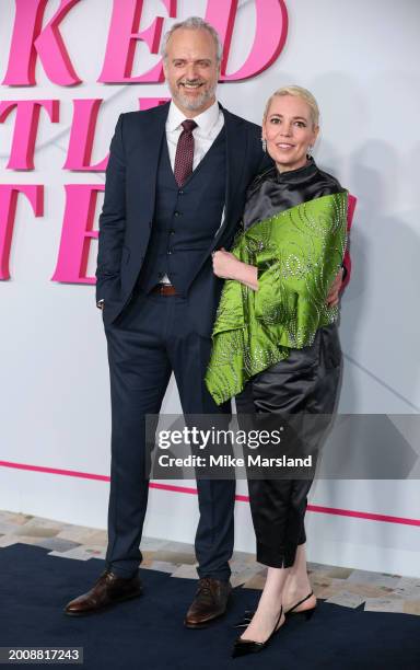 Ed Sinclair and Olivia Colman attend the European Premiere of "Wicked Little Letters" at Odeon Luxe Leicester Square on February 13, 2024 in London,...