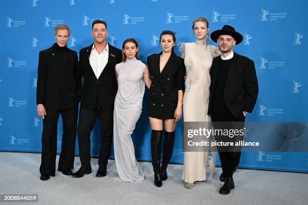 February 2024, Berlin: Jan Bluthardt , actor, Marton Csókás, actor, Greta Fernández, actress, Jessica Henwick, actress, Hunter Schafer, actress, and...