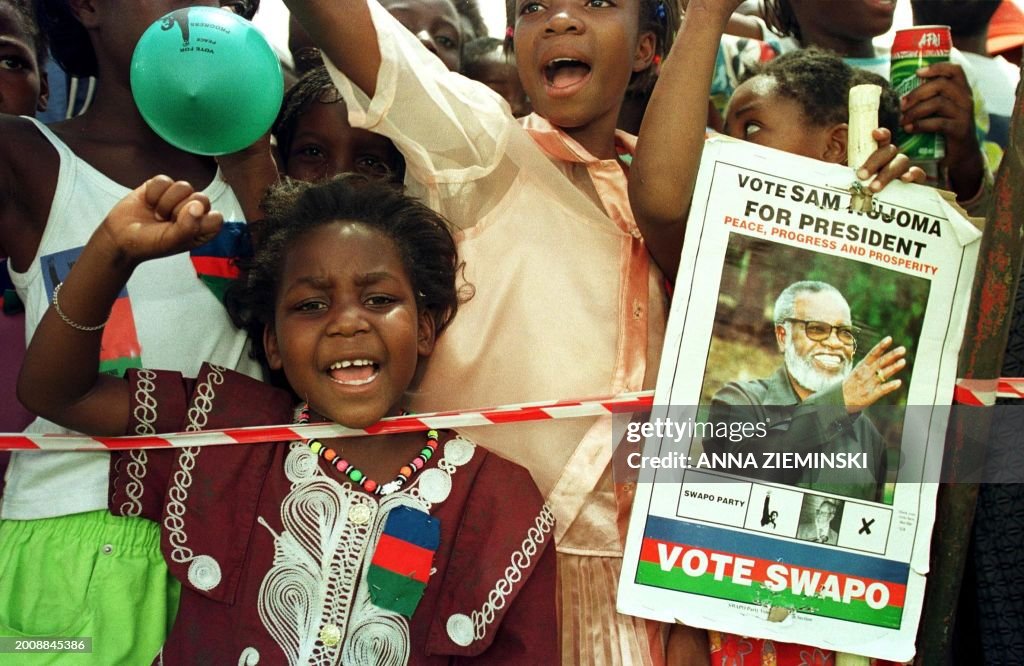 Swapo Rally Young SWAPO supporters sing at the party's final election rally which ...