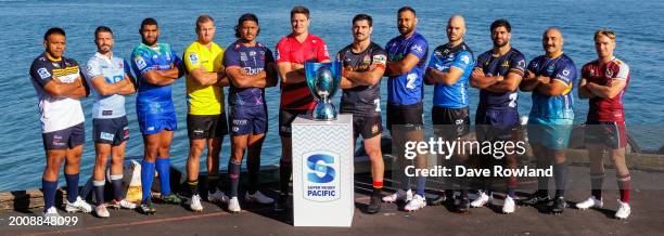 Brumbies captain Allan Alaalatoa, Waratahs captain Jake Gordon, Fijian Drua captain Meli Derenalagi, Hurricanes captain Brad Shields, Rebels captain...