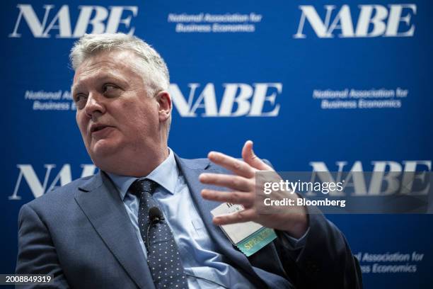 Huw Pill, chief economist at the Bank of England, during the National Association of Business Economics economic policy conference in Washington, DC,...