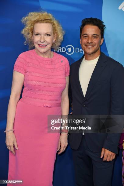 Sunnyi Melles and Kostja Ullmann attend the ARD Blue Hour on the occasion of the 74th Berlinale International Film Festival Berlin at Hotel...