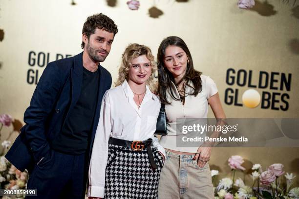 Max Befort, Sinje Irslinger and Emily Kusche at Golden Globes Connect held at Medinis at China Club Berlin on February 16, 2024 in Berlin, Germany.