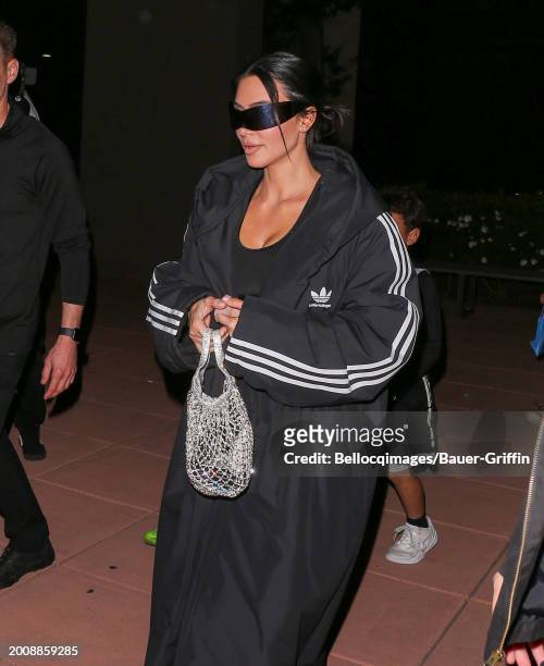 Kim Kardashian is seen on February 16, 2024 in Los Angeles, California.