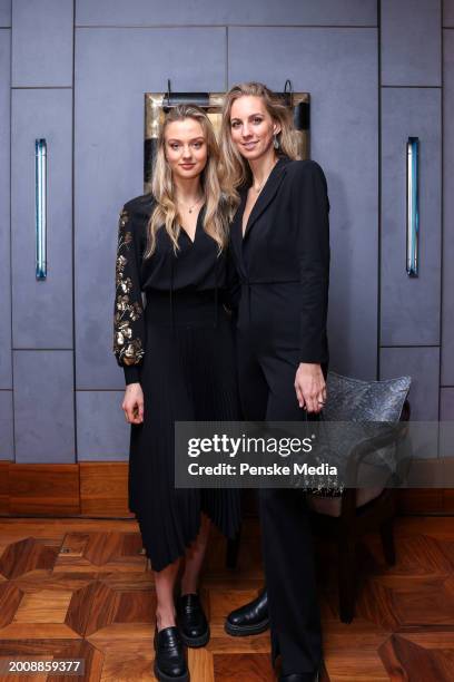 Lilly Krug and guest at Golden Globes Connect held at Medinis at China Club Berlin on February 16, 2024 in Berlin, Germany.