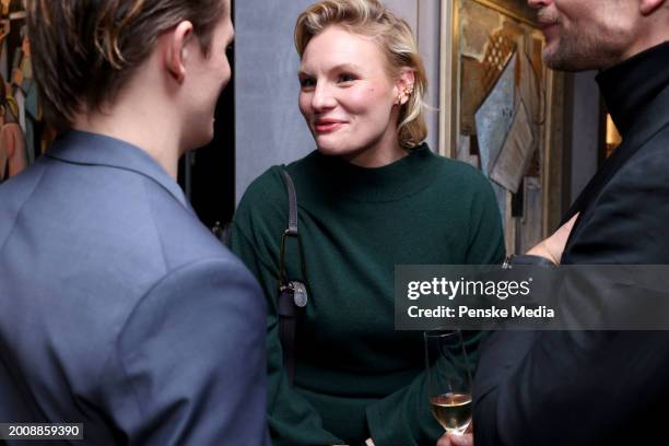 Max Von Der Groeben, Rosalie Thomass and August Wittgenstein at Golden Globes Connect held at Medinis at China Club Berlin on February 16, 2024 in...