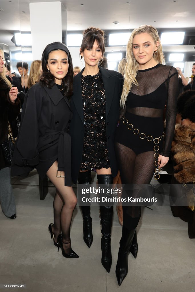 (L Rachel Zegler, Nina Debrev and Kelsea Ballerini attend the... News