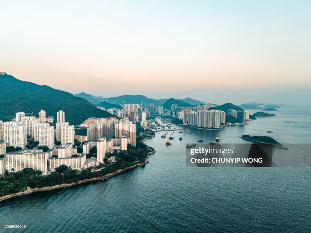 Aerial view Residential district in Pokfulam, Hong Kong