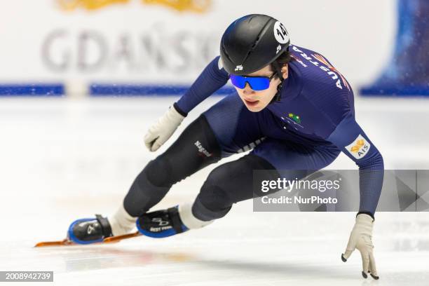 Lucas Wareham is competing in the men's 500m event on the first day of the ISU World Cup Short Track Speed Skating in Gdansk, Poland, on February 16,...