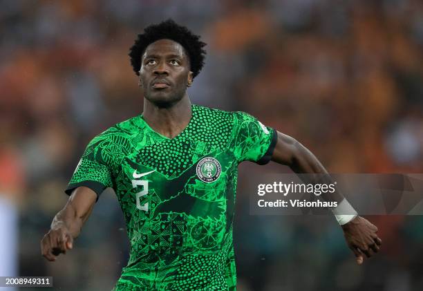 Ola Aina of Nigeria during the TotalEnergies CAF Africa Cup of Nations final match between Nigeria and Ivory Coast at Stade Olympique Alassane...