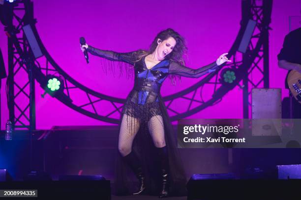 Malú performs at Gran Teatre Del Liceu during Guitar Bcn Festival on February 13, 2024 in Barcelona, Spain.