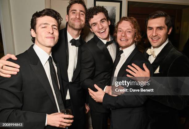 Anthony Boyle, Oliver Jackson-Cohen, Donal Finn, Alfie Allen and Phil Dunster attend the dunhill & BSBP pre-BAFTA filmmakers dinner and party at...