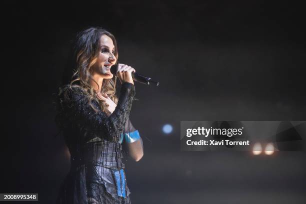 Malú performs at Gran Teatre Del Liceu during Guitar Bcn Festival on February 13, 2024 in Barcelona, Spain.