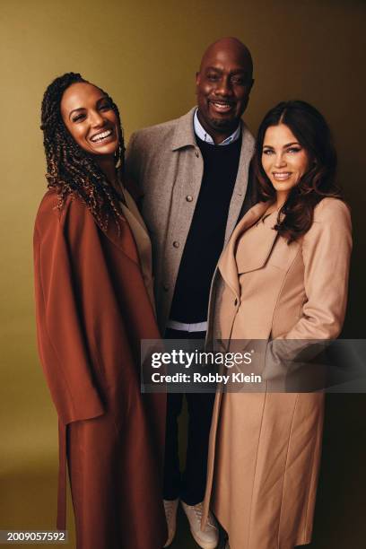 Mekia Cox, Richard T. Jones and Jenna Dewan of "The Rookie" pose for a portrait during the 2024 Winter Television Critics Association Press Tour at...