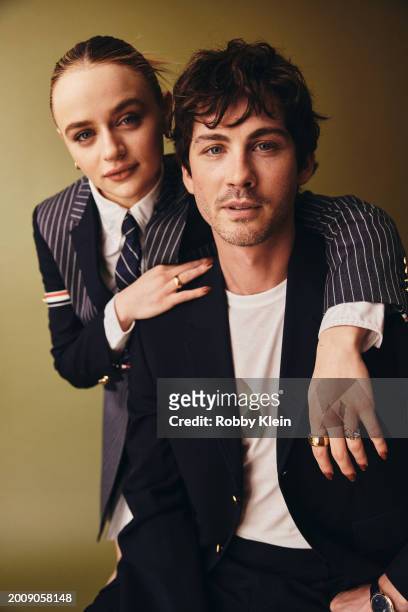 Joey King and Logan Lerman of Hulu's 'We Were the Lucky Ones' pose for a portrait during the 2024 Winter Television Critics Association Press Tour at...