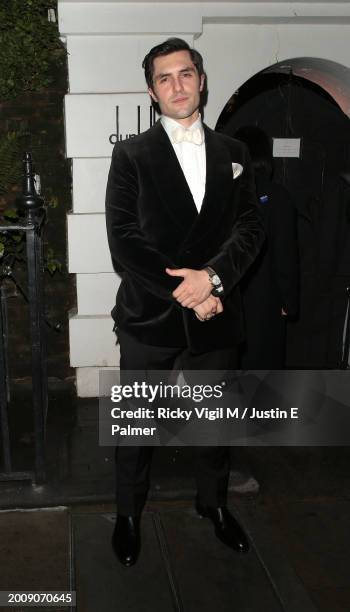 Phil Dunster seen attending the dunhill & BSBP pre-BAFTA filmmakers dinner and party at Bourdon House on February 13, 2024 in London, England.