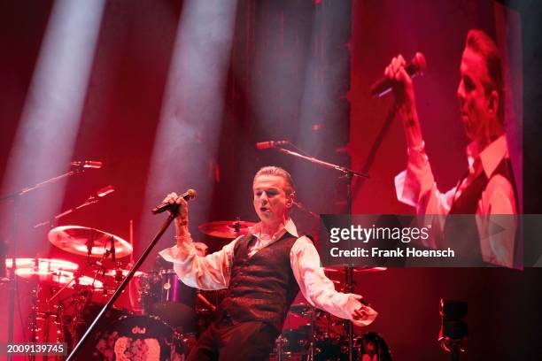 Singer Dave Gahan of Depeche Mode performs live on stage during a concert at the Mercedes-Benz Arena on February 13, 2024 in Berlin, Germany.