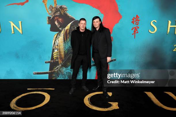 Atticus Ross and Leopold Ross attend the Los Angeles premiere of FX's "SHOGUN" at the Academy Museum of Motion Pictures on February 13, 2024 in Los...