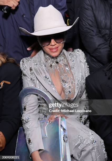 Beyoncé attends the Luar fashion show during New York Fashion Week on February 13, 2024 in New York City.