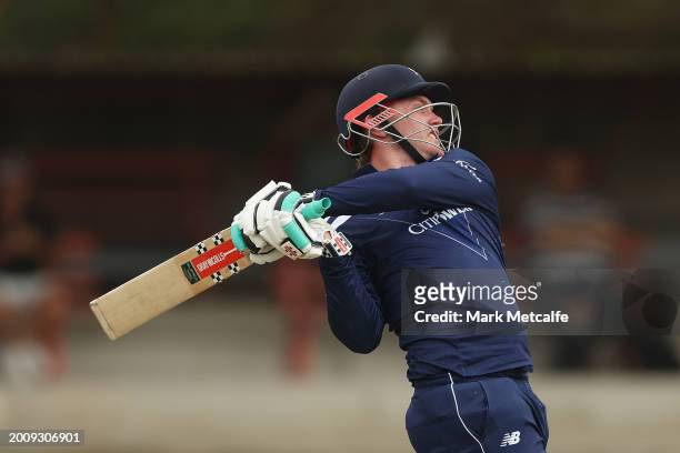 Tom Rogers of Victoria bats during the Marsh One Day Cup match between New South Wales and Victoria at North Sydney Oval, on February 14 in Sydney,...
