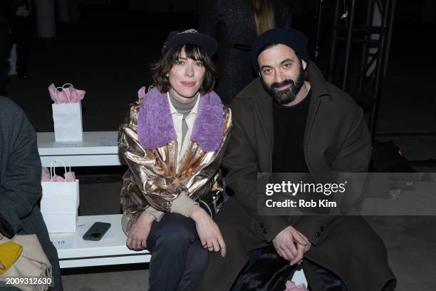 Rebecca Hall and Morgan Spector attend the Batsheva fashion show during February 2024 New York Fashion Week: The Shows at Starrett-Lehigh Building on...