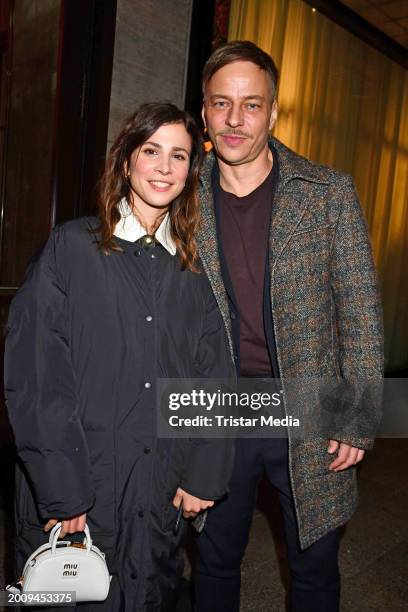 Aylin Tezel and Tom Wlaschiha arrive at the Cinespace x Studio Babelsberg Night on the occasion of the 74th Berlinale International Film Festival...